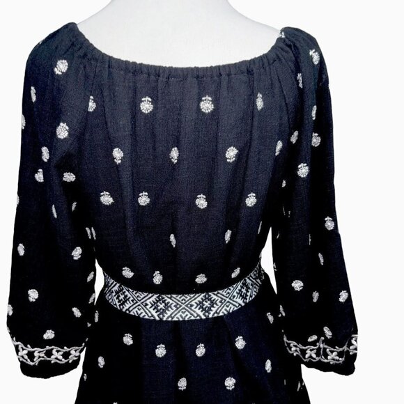 A Loves A Women's S Small Prairie Mini Dress Belted Puff Sleeves Embroidered - Picture 8 of 9